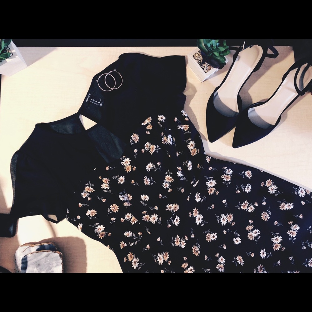 Forever 21- Black Floral Dress